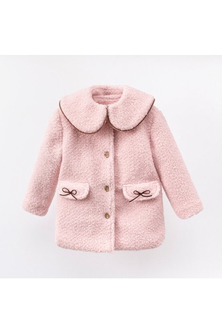 Cumino Cute Kız Çocuk Şapkalı Kaban Pembe