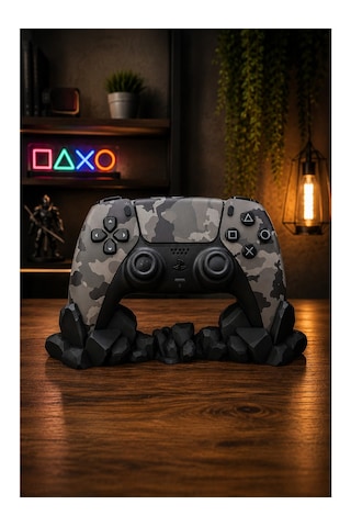 Veriqo 3d Ps5 Uyumlu Gamepad Standı Kristal Tasarımlı Oyun Kolu Tutucu Masaüstü Controller Standı Siyah