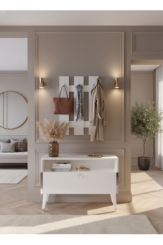 Resital Portmanto Vestiyer - Gp7004-1 - Beyaz Silver Beyaz