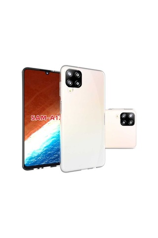 Galaxy A12 Kılıf Zore Şeffaf Ince Ve Esnek Süper Silikon Kılıf Renksiz