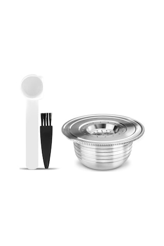 Xiyyadms Paslanmaz Çelik Yeniden Doldurulabilir Kahve Kapsülü - Bialetti Makineleri İçin Fırça Ve Kaşık Hediyeli