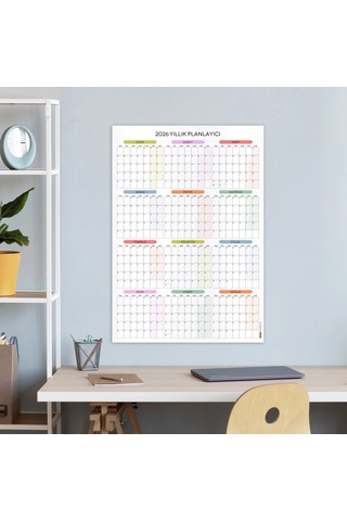 2027 Yıllık Planlayıcı Duvar Takvimi, Aylık Planlayıcı Takvim, Pastel Renkler