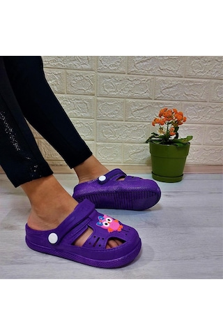 Da-ye 1001 P Mor Önü Kapalı Yumuşacık Kaydırmaz Sandalet & Terlik Mor