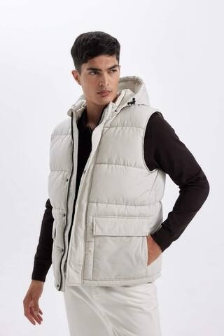 DeFacto Su İtici Hafif Şişme Yelek Çıkarılabilir Kapüşonlu Fermuarlı Cepli Mevsimlik W5509AZ24AUBG721 Bej