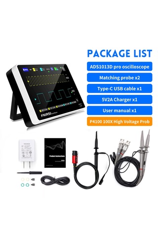 Fnirsi 1013d Ads1013d 2 Kanal 100mhz 1gsa/s Dijital Dokunmatik Ta