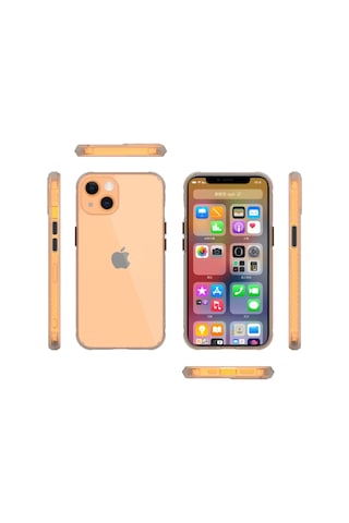 Gld-spt- Newface Apple Uyumlu iPhone 13 Mini Kılıf Miami Şeffaf Silikon - Şeffaf