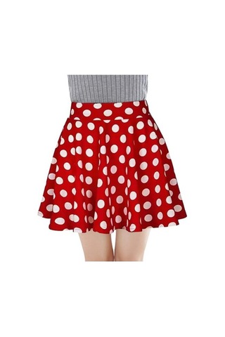 Fastbuy Kadın Mini A-çizgi Yüksek Bel Ekose Baskılı Kısa Etek, Günlük İş Giyimi, Çok Yönlü Kırmızı Kırmızı