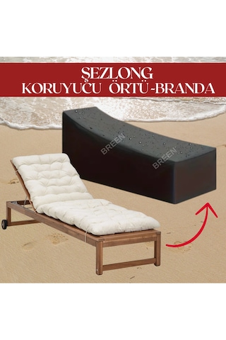 Siyah Şezlong Koruma Örtüsü, Koruyucu Kılıf, Su Geçirmez, Güneşten Korur, Toz Ve Kir Önleyici Branda Siyah