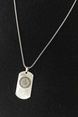 Vog Fetih Süresi Erkek Paslanmaz Çelik Kolye Zincir Beyaz