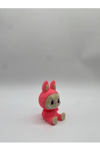 Oturan Dekoratif Labubu Figürü 3D Baskı Pembe