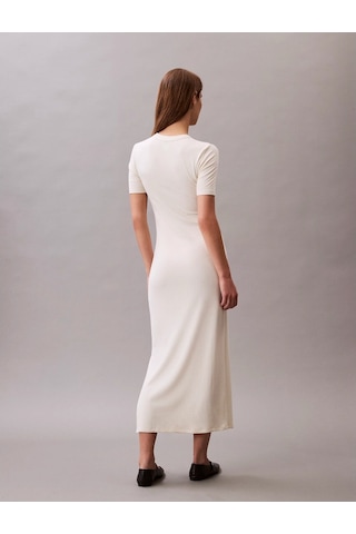 Calvin Klein Jeans A - Modal Rıb Ss Dress Kadın Beyaz Elbise Lv044c902g-pba Beyaz