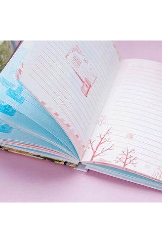 Kilitli Kutulu Ajanda Günlük Not Hatıra Defteri Notebook Yıldız Mavi