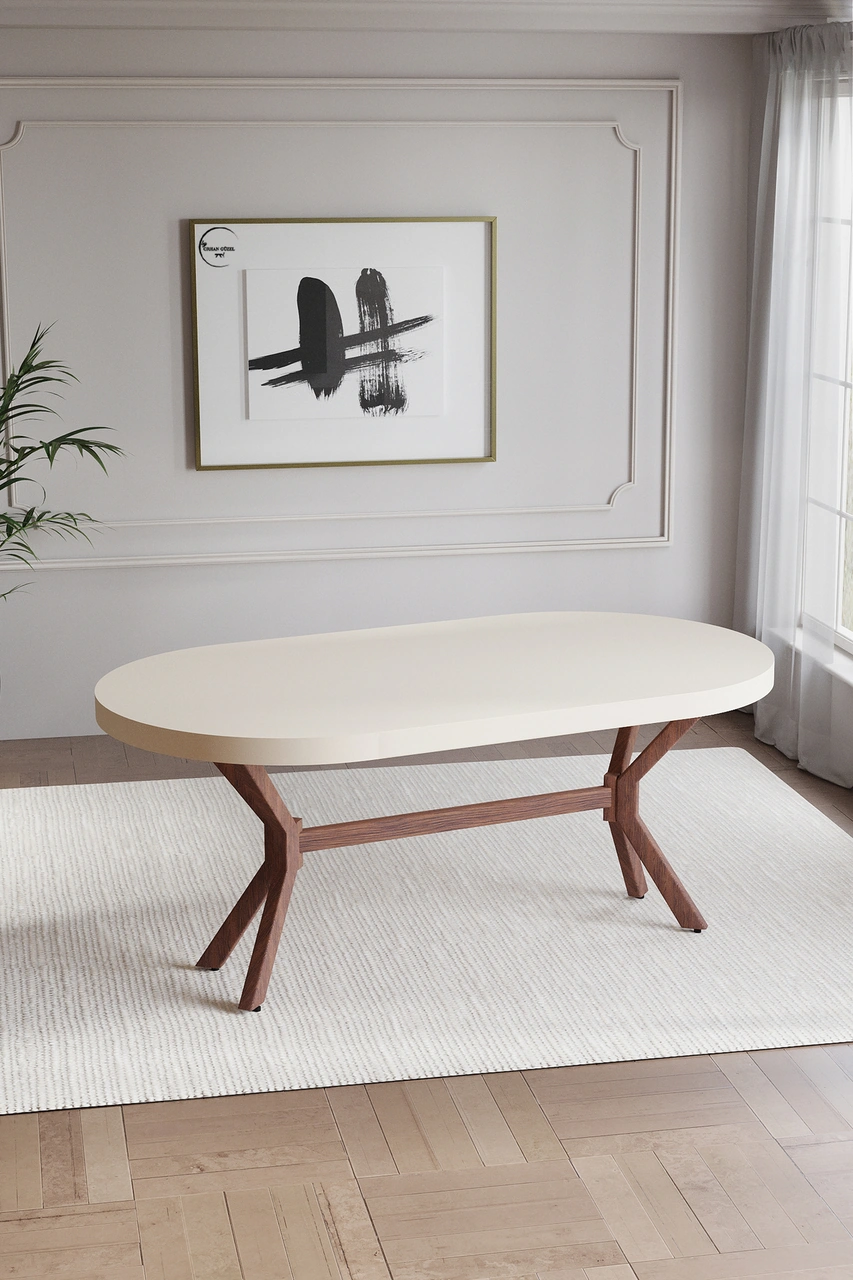 Bohem Polo Mutfak Masası Takımı 6 Kişilik Ahşap Görünümlü Kapiçino Ahşap Görünümlü