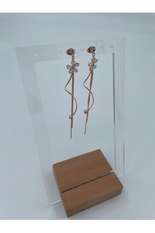 Xbaby Taşlı Papatya Rose Gold Sallanan Küpe Çok Renkli