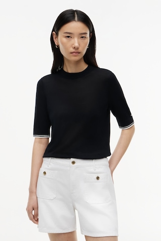 Tommy Hilfiger Lyocell Sılk C-nk Ss Swtr Kadın Siyah Kazak - Ww0ww51054