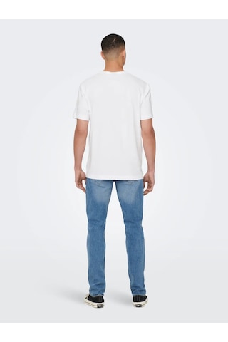 Only & Sons Erkek Regular Fit %100 Pamuk Basic T-shirt - 22025208 Beyaz