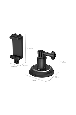 Smallrig - 4347 Aksiyon Kamera Uyumlu Vantuz Siyah