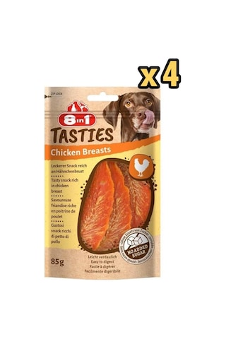 8in1 Tasties Chicken Breast Tavuk Göğsü Köpek Ödülü 4 x 85 G