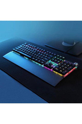 F2058 Bilek Destekli Rgb Makrolu Mekanik Kablolu Oyuncu Klavyesi