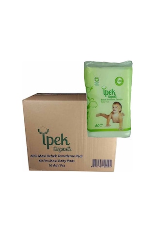 İpek Organik Bebek Temizleme Pamuğu 60 x 16 Paket