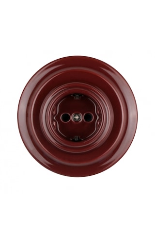 Porselen Yuvarlak Çerçeve 100 100 Mm 1 Gözlü, Sıva Altı-kahverengi