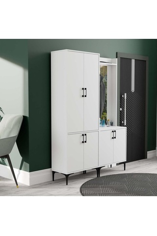 Mezza Set 5030-5010 Royal Sağ Aynali 6 Kapakli 7 Askili Portmanto Beyaz Diğer