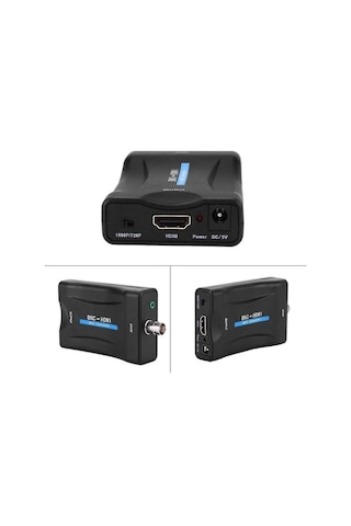 Samdoo Bnc'den Hdmı'ye Dönüştürücü, Cvbs Cctv Kameraları Ve Dvr'ler İçin 1080p Çıkış, 3.5mm Ses Girişi, Siyah