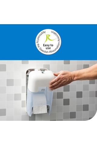 Tork 558041 Optiserve Kartonsuz Çift Rulo Hazneli Tuvalet Kağıdı Dispanseri Beyaz Beyaz