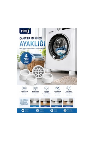 Beyaz Eşya Altlığı Ayağı 4 Adet Çamaşır Bulaşık Makinası Yükseltici Titreşim Önleyici Ayaklık Beyaz