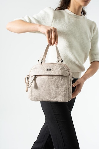 Baginn Retro Vegan Deri Günlük Kadın Postacı Çanta Çapraz Askılı Omuz Çantası Yıkama Suni Deri 27 23 Cm Bej