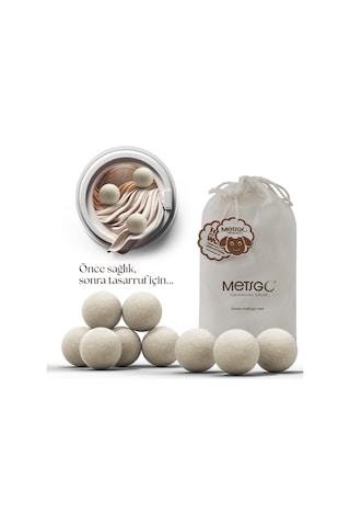 Metsgo Yün Kurutma Topu - Doğal Yumuşatıcı- Kırışık Giderici - Kurutma Makinesi İçin 9 Adet