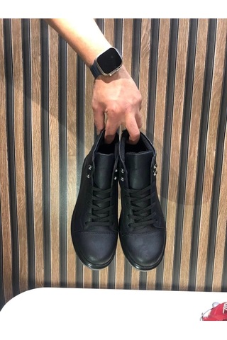 Slw202 Toronto Bağcıklı Cilt Erkek Spor Bot St Siyah Siyah