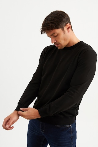 Mysport 5010 Erkek Bisiklet Yaka Baskılı Sweatshirt-siyah Siyah