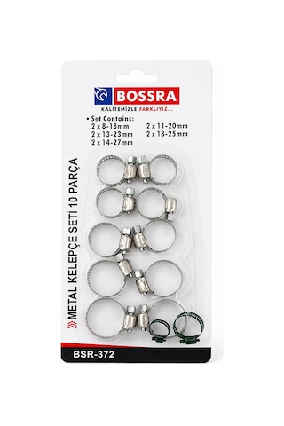 Metal Hortum Kelepçesi Seti 8-18mm 11- 13-23mm 18-25mm 14-27mm 0.5 MM