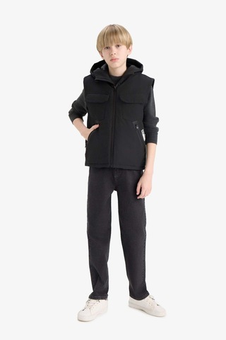 Defacto Erkek Çocuk Su İtici Kapüşonlu Yelek C4340a825aubk27 Siyah