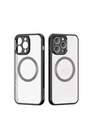 Dux Ducis Apple iPhone Uyumlu iPhone 13 Pro Aimo Series Magsafe Premium Buzlu Sert Pc-tpu Kılıf- 5775 Beyaz