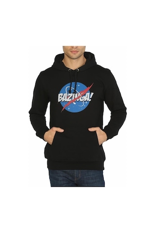 Bant Giyim - Big Bang Theory Nasa Bazinga Siyah Kapşonlu