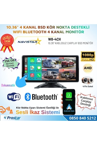 10.36 İnç Dokunmatik Monitör Kablosuz Carplay Wifi Bluetooth Fm Transmitter 256 Gb Destekli Tak Kullan