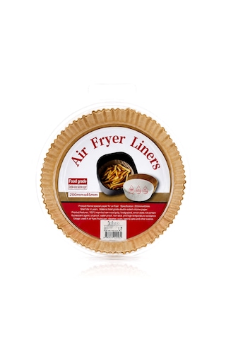 50pcs Yuvarlak Taban: 20cm - Kenar: 4.5cm Air Fryer Pişirme Kalıp Kağıt 4887 Renkli