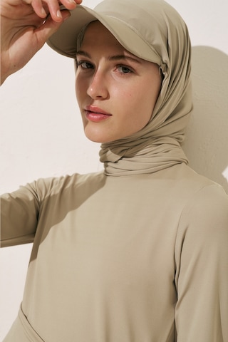 Manuka Cap Şapkalı Mayo Şal Yeşil Yeşil