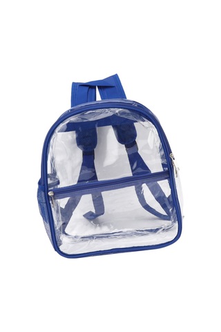 Skycity Su Geçirmez Şeffaf Pvc Sırt Çantası - Güvenlik Kontrolü İçin, Günlük Kullanım, Spor, Seyahat, Büyük Kapasite Mavi Ön Cep