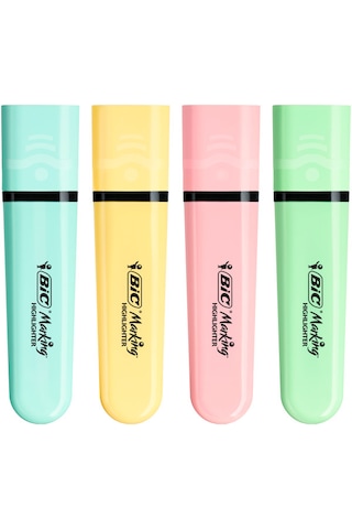 Bıc Highlighter Flat Pastel Fosforlu Kalem Seti 6'lı Çok Renkli