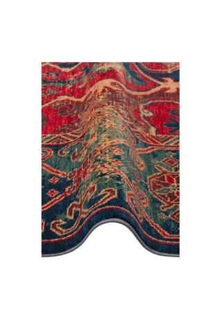 Hoom Rugs Cadis Kdm 01 Navy Red Vintage El Emeği Yüksek Kara Tezgah Halısı Mavi - Kırmızı