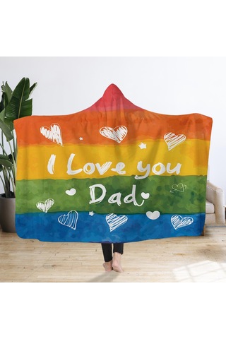 Homyl Kapüşonlu Battaniye Giyilebilir Şal Yatakhane Uyuklama Baba 150x200cm Çok Renkli