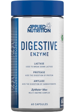 Applied Nutrition Digestive Enzyme Lactase Protease Amylase Digestion Flatulence Control 60 Aromasız