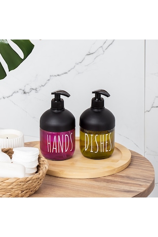 Porsima C-527 Cool Cam Sıvı Sabunluk Seti 2'li 425 ML Siyah