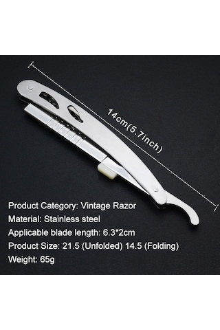 Sones Vintage Manuel Jilet Bıçağı Tutucu Tıraş Kaş Chimer Saç Kesim Bıçağı Tutucu Gümüş