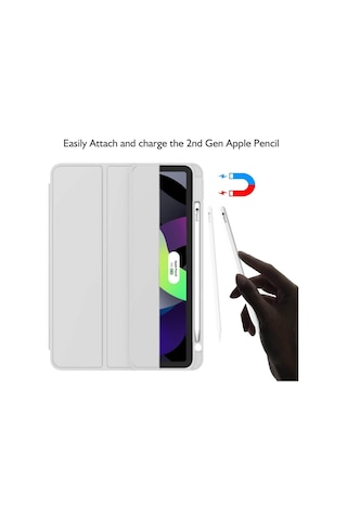 Apple Uyumlu iPad Air 11inç M2 2024 Kılıf Pen Charge Kalem Bölmeli A2902 A2903 A2904