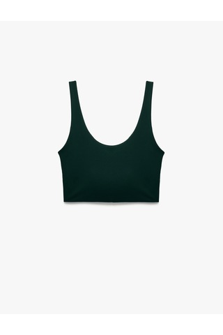 Koton Slim Fit Kolsuz U Yaka Sporcu Sütyeni Yeşil 6wak30025nk Yeşil