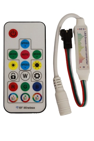358 Modlu Pixel Led Kumandası 17 Tuşlu Uzaktan Algılamalı Pixel Led Kumanda Ve Modül 5-24v Arası